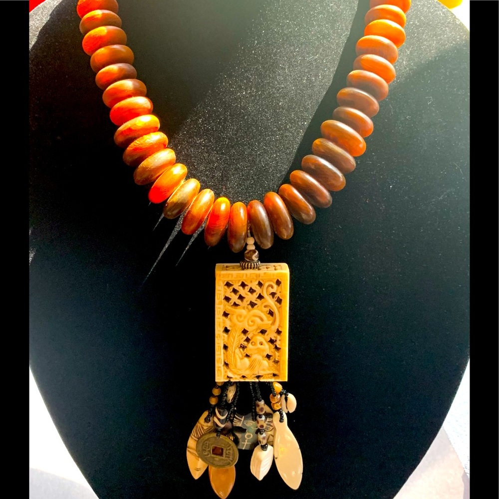 Custom made vintage neck piece with Bone